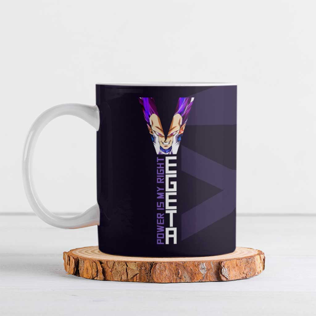 Vegeta Ultra Ego Gym Theme Ceramic Mug with Dumbbells Power Quote and Pride Design - The Mazicc