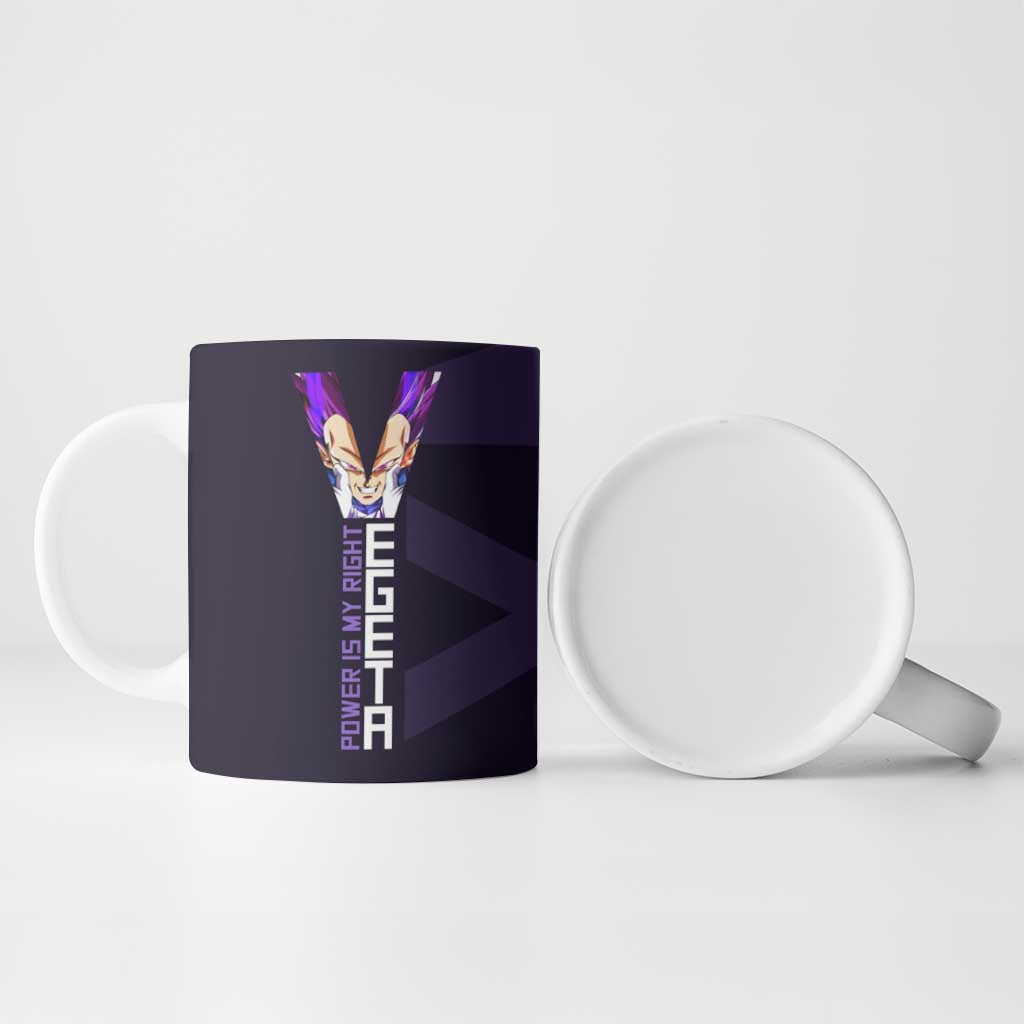 Vegeta Ultra Ego Gym Theme Ceramic Mug with Dumbbells Power Quote and Pride Design - The Mazicc