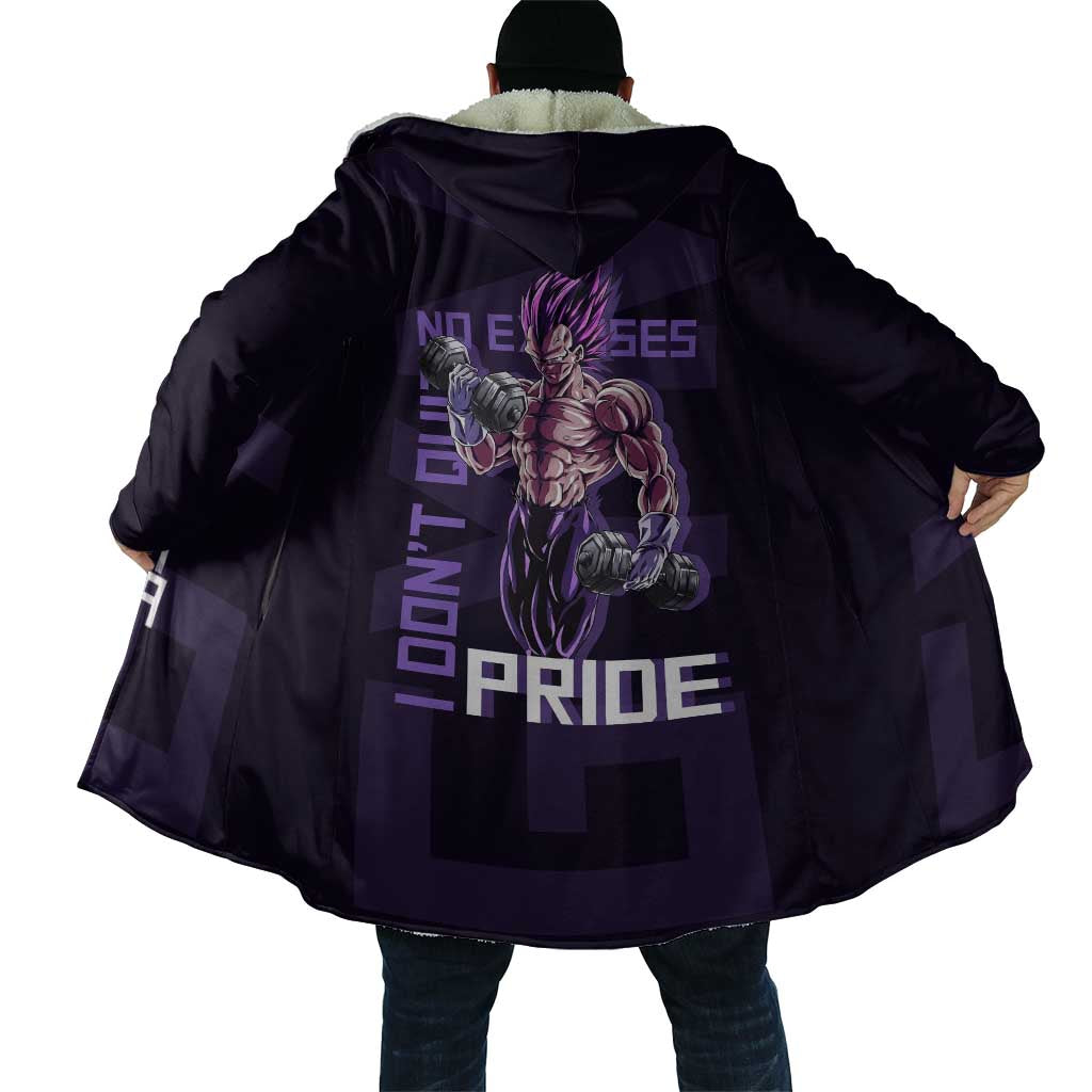 Vegeta Ultra Ego Gym Theme Cloak with Dumbbells Power Quote and Pride Design - The Mazicc