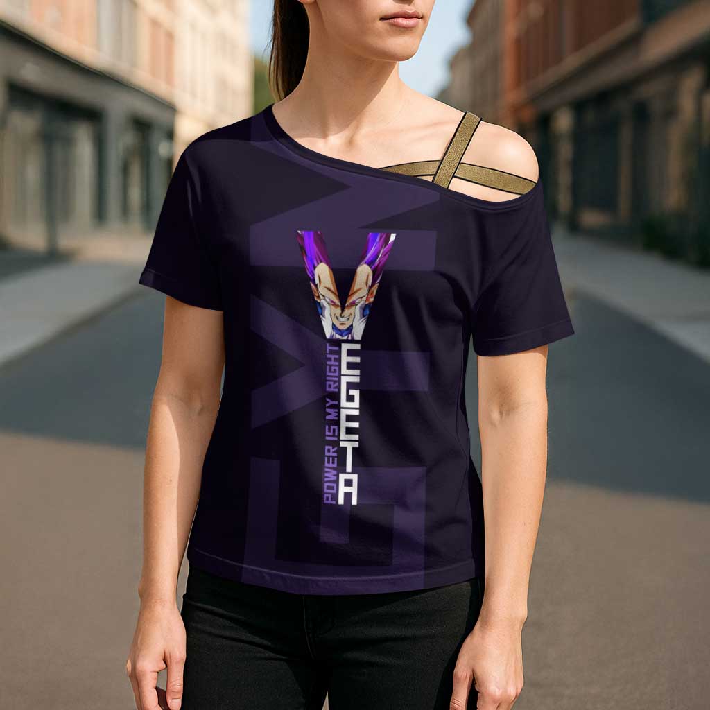 Vegeta Ultra Ego Gym Theme Cross Shoulder Shirt with Dumbbells Power Quote and Pride Design - The Mazicc