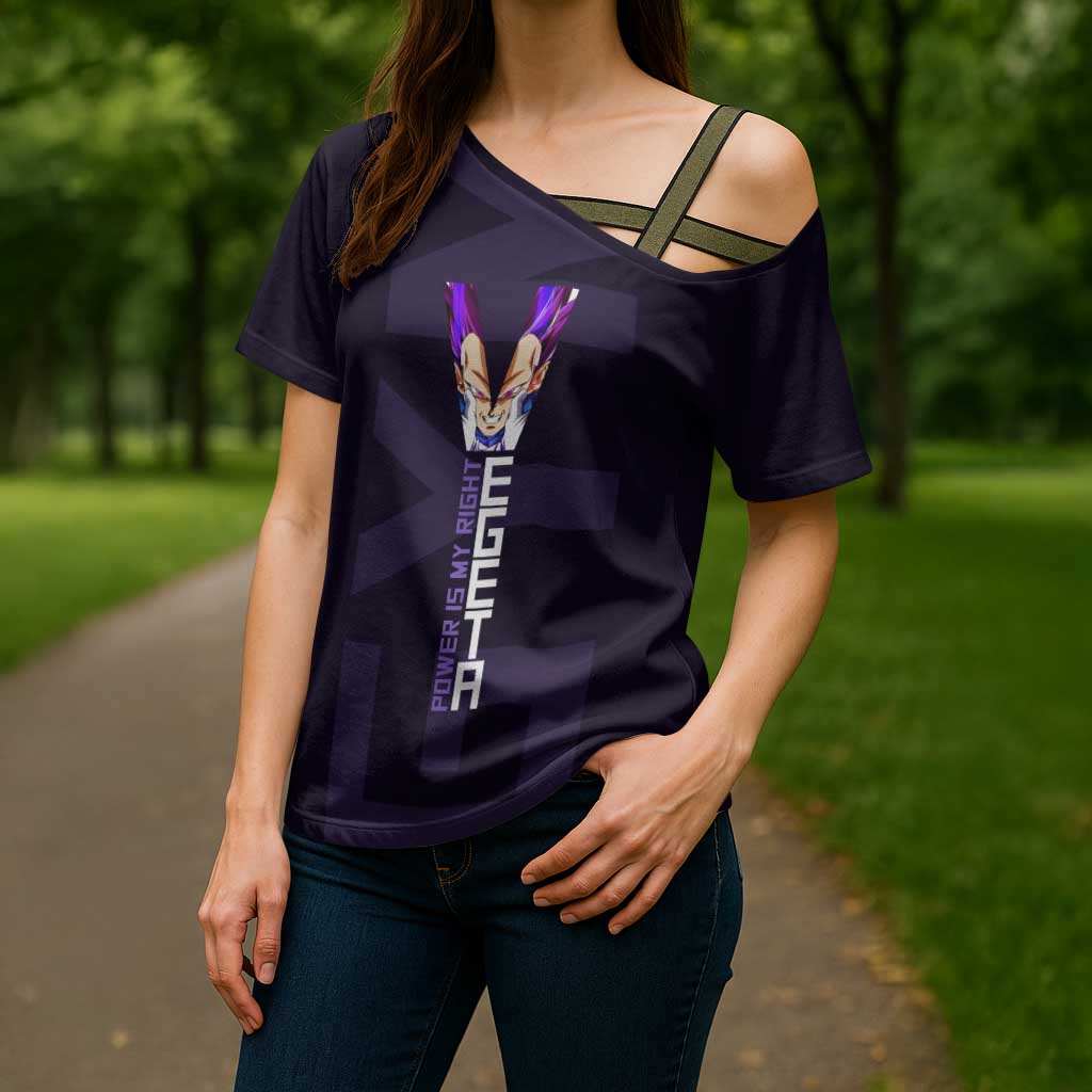 Vegeta Ultra Ego Gym Theme Cross Shoulder Shirt with Dumbbells Power Quote and Pride Design - The Mazicc