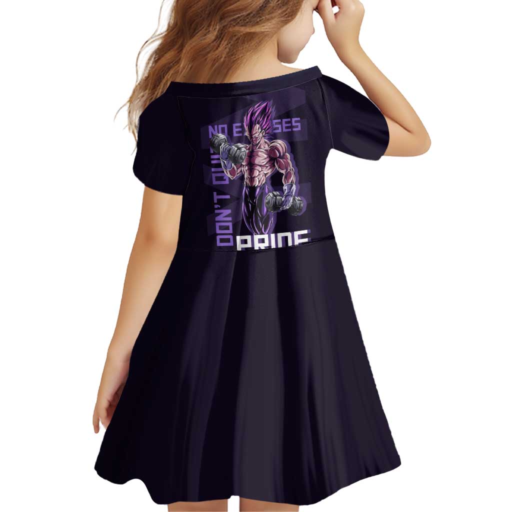 Vegeta Ultra Ego Gym Theme Family Matching Off Shoulder Maxi Dress and Hawaiian Shirt with Dumbbells Power Quote and Pride Design