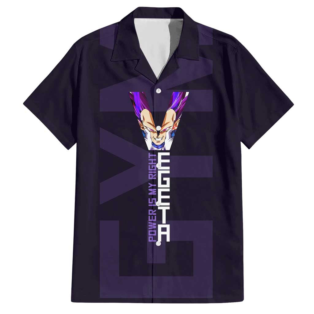Vegeta Ultra Ego Gym Theme Hawaiian Shirt with Dumbbells Power Quote and Pride Design - The Mazicc