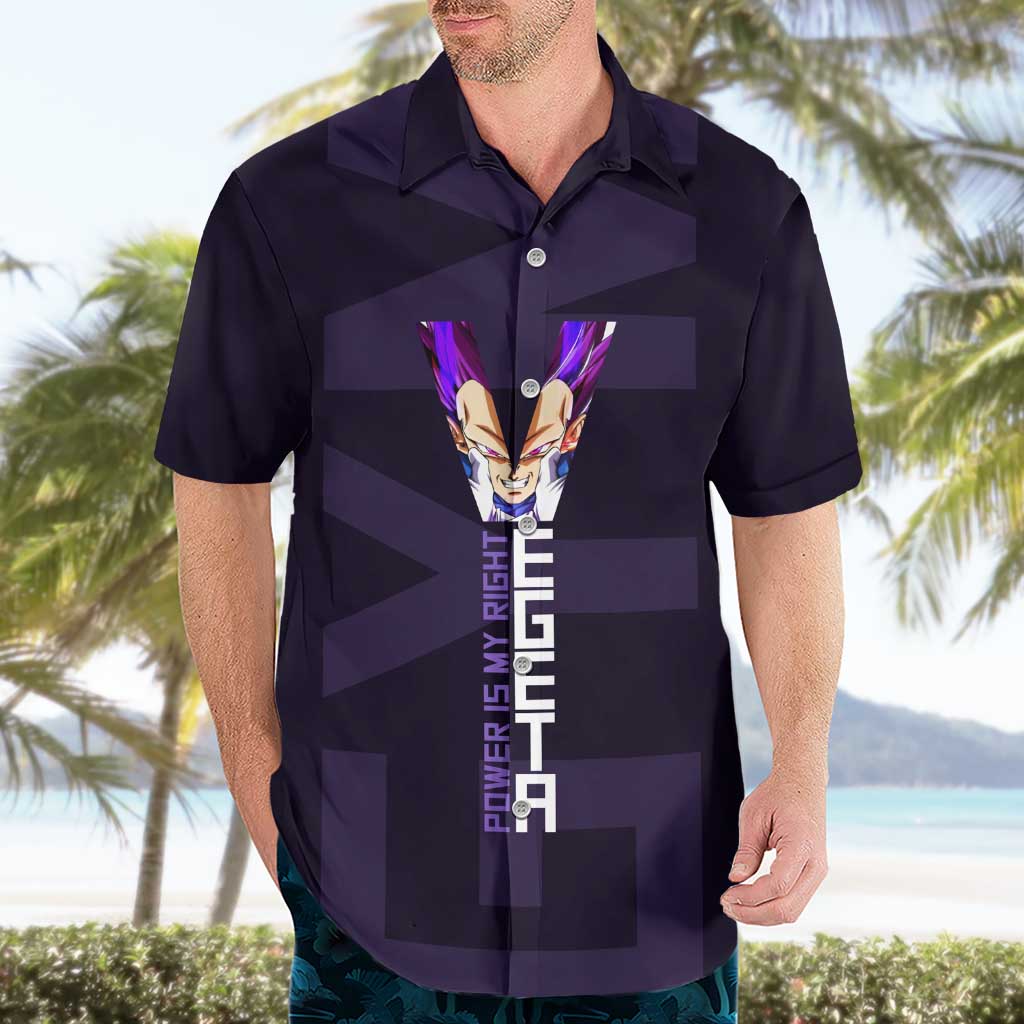 Vegeta Ultra Ego Gym Theme Hawaiian Shirt with Dumbbells Power Quote and Pride Design - The Mazicc