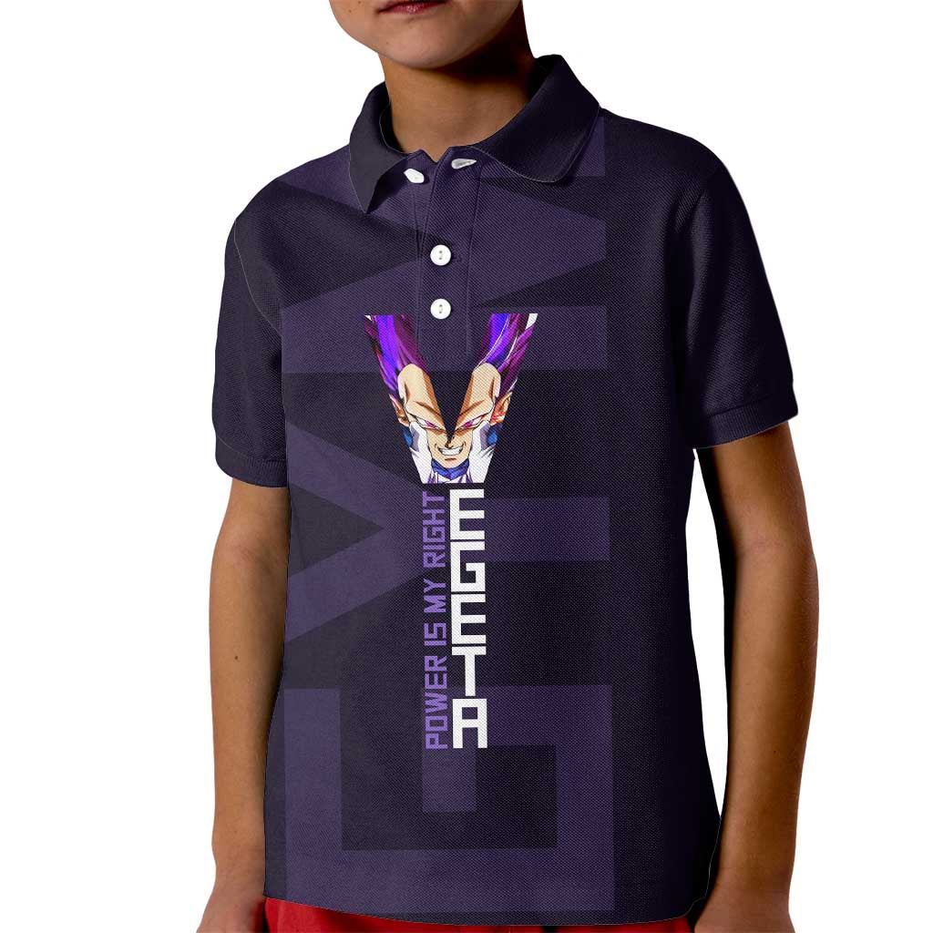 Vegeta Ultra Ego Gym Theme Kid Polo Shirt with Dumbbells Power Quote and Pride Design - The Mazicc