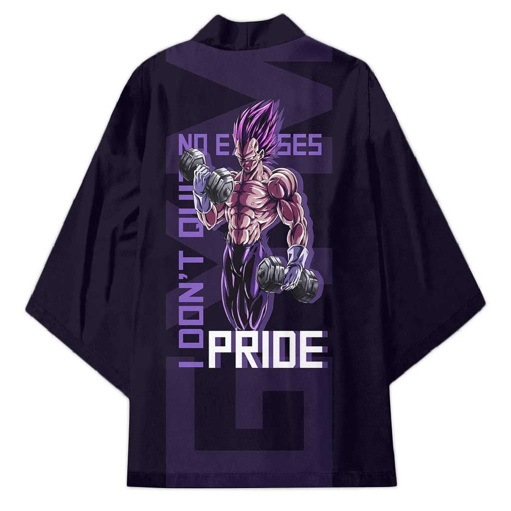 Vegeta Ultra Ego Gym Theme Kimono with Dumbbells Power Quote and Pride Design - The Mazicc