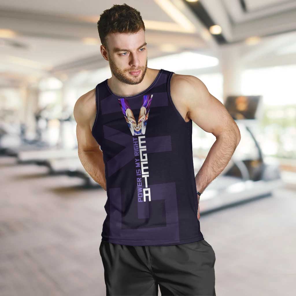 Vegeta Ultra Ego Gym Theme Men Tank Top with Dumbbells Power Quote and Pride Design - The Mazicc