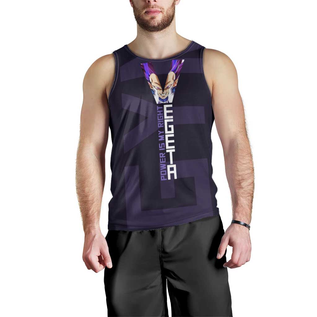 Vegeta Ultra Ego Gym Theme Men Tank Top with Dumbbells Power Quote and Pride Design - The Mazicc