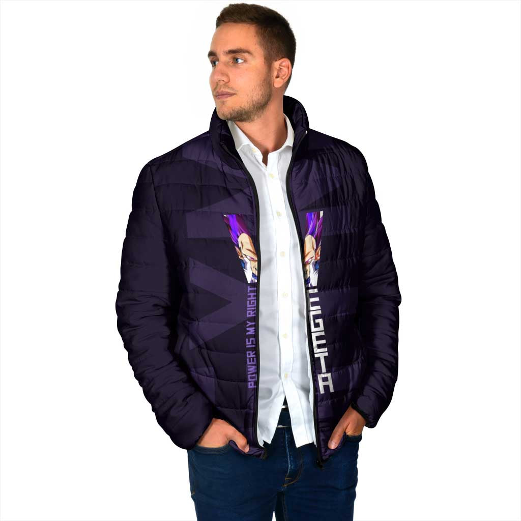 Vegeta Ultra Ego Gym Theme Padded Jacket with Dumbbells Power Quote and Pride Design - The Mazicc