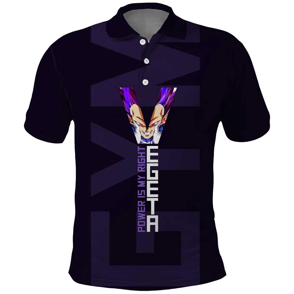 Vegeta Ultra Ego Gym Theme Polo Shirt with Dumbbells Power Quote and Pride Design - The Mazicc