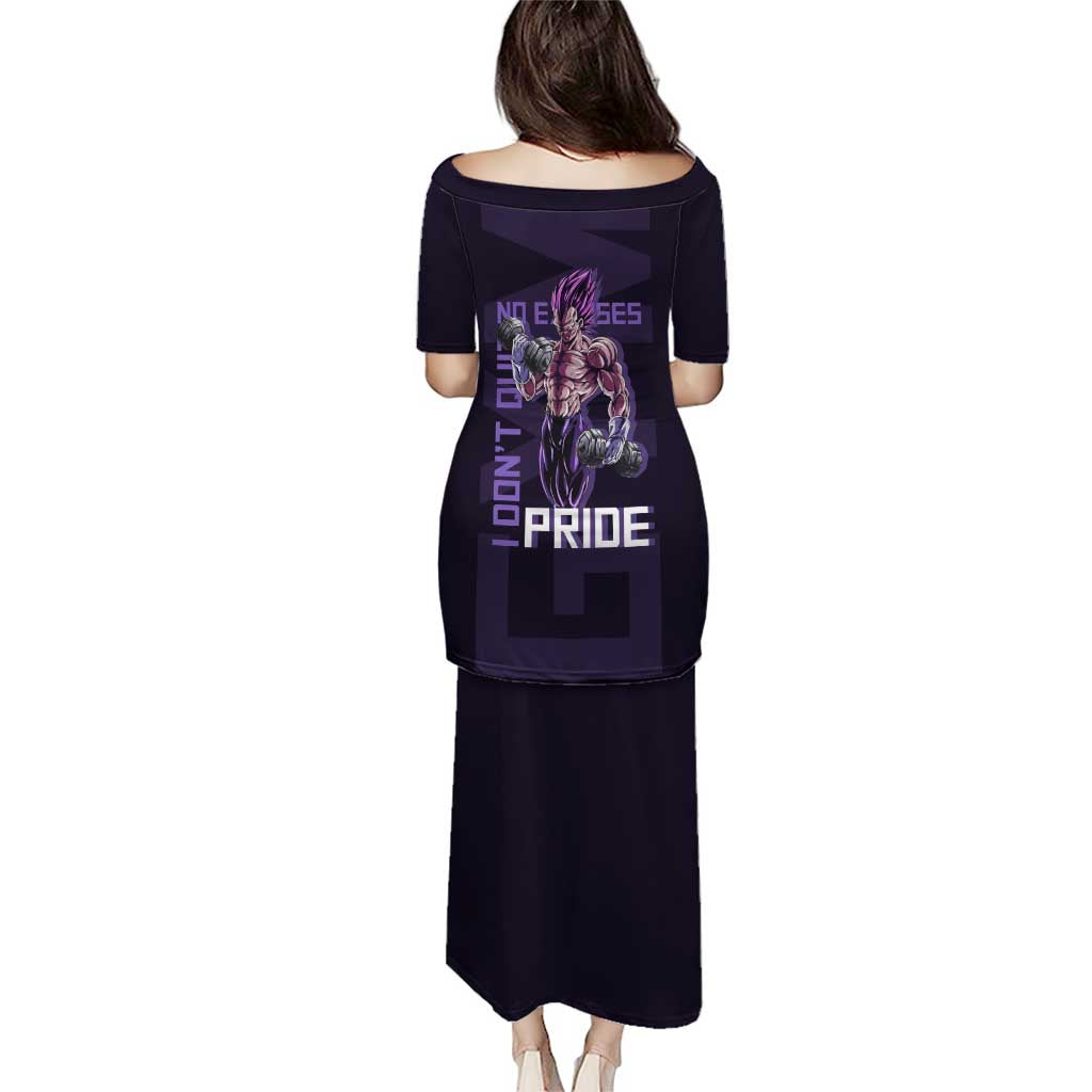 Vegeta Ultra Ego Gym Theme Puletasi with Dumbbells Power Quote and Pride Design - The Mazicc