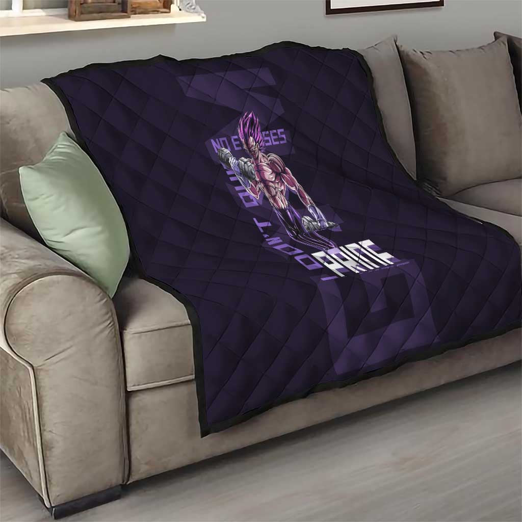 Vegeta Ultra Ego Gym Theme Quilt with Dumbbells Power Quote and Pride Design - The Mazicc