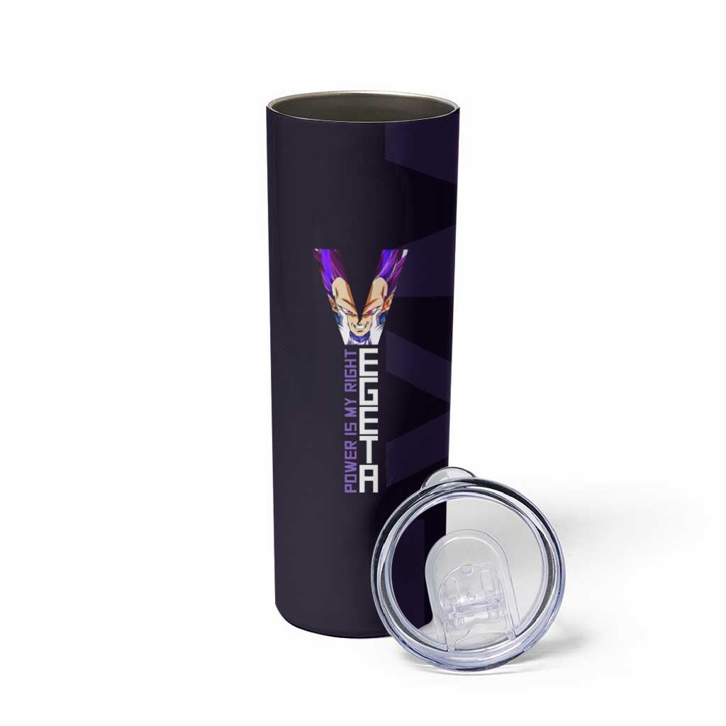 Vegeta Ultra Ego Gym Theme Skinny Tumbler with Dumbbells Power Quote and Pride Design - The Mazicc