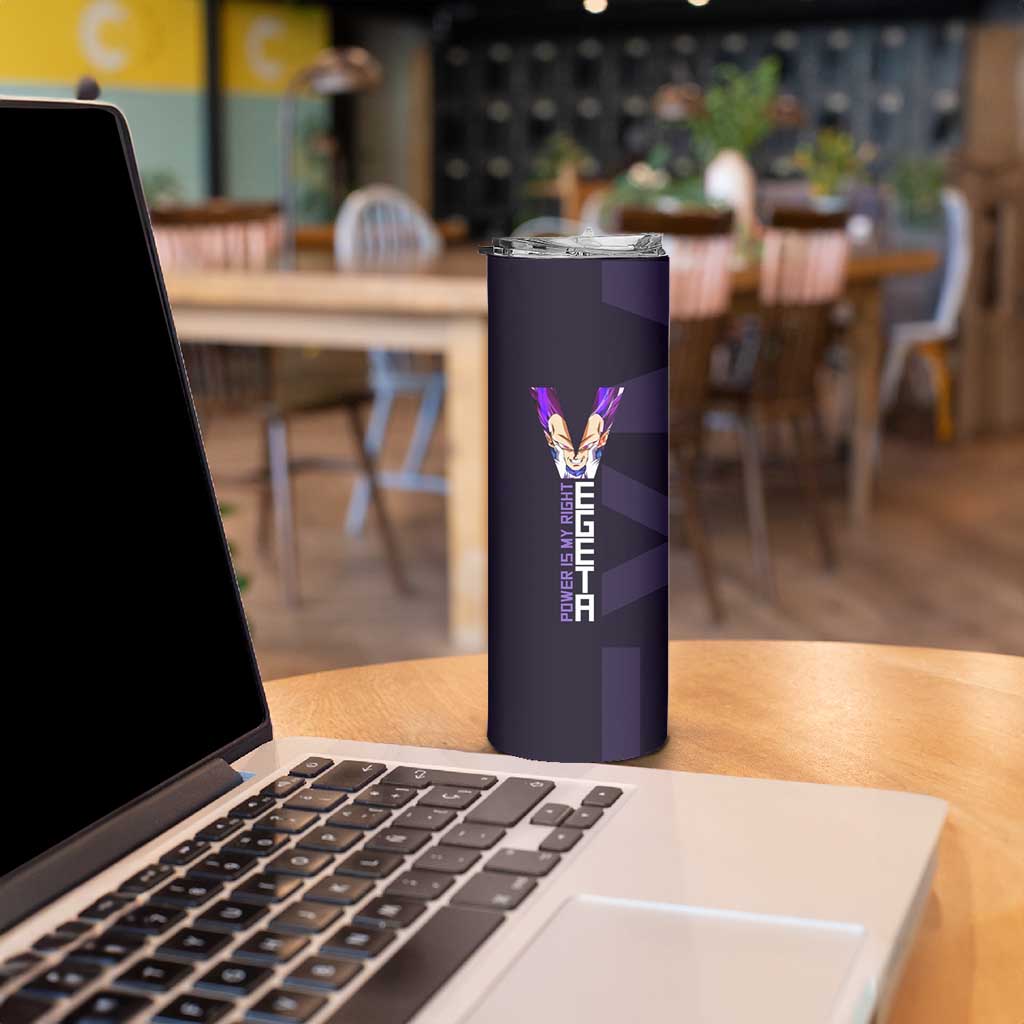 Vegeta Ultra Ego Gym Theme Skinny Tumbler with Dumbbells Power Quote and Pride Design - The Mazicc
