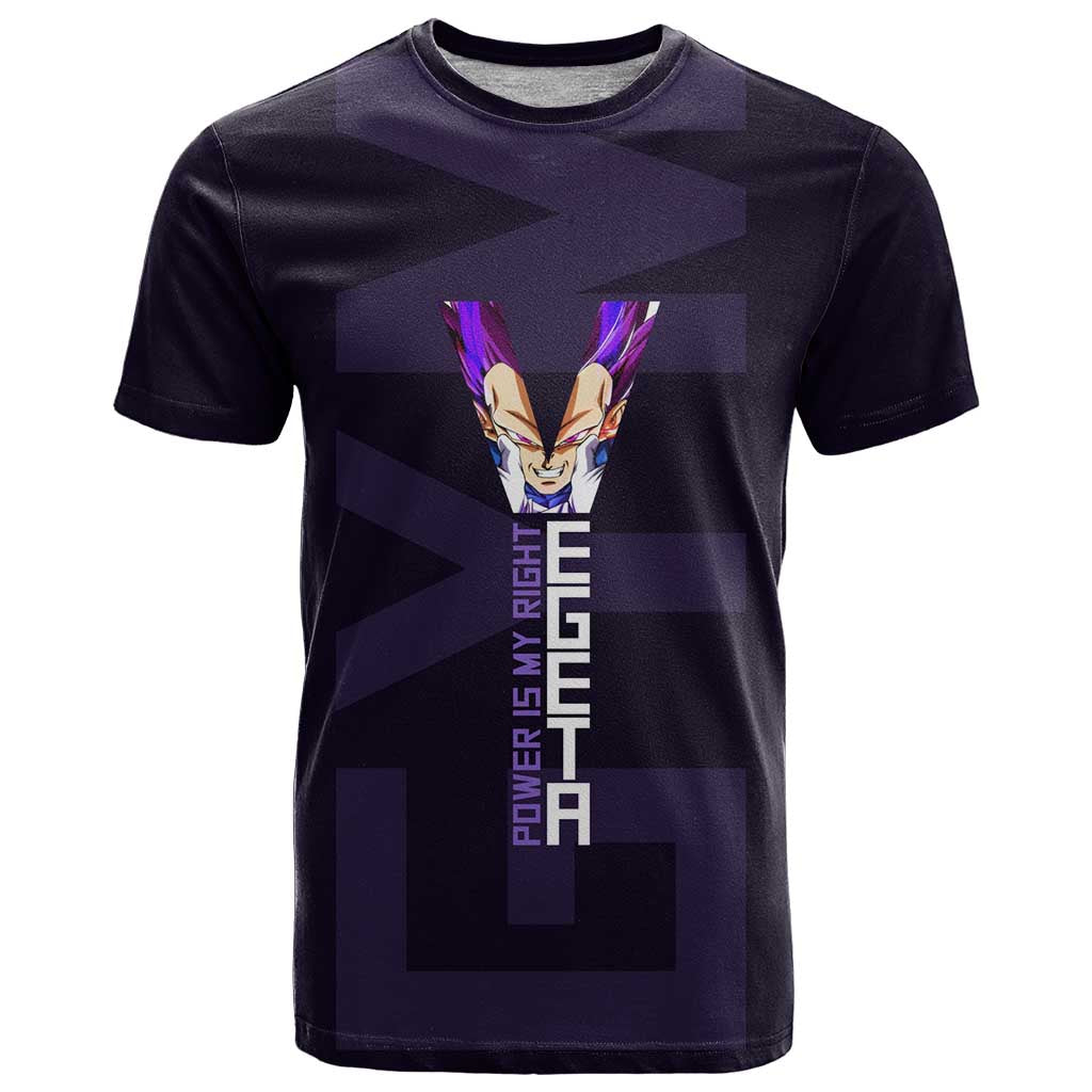 Vegeta Ultra Ego Gym Theme T Shirt with Dumbbells Power Quote and Pride Design - The Mazicc