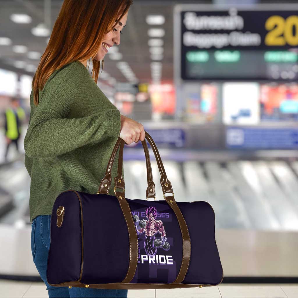 Vegeta Ultra Ego Gym Theme Travel Bag with Dumbbells Power Quote and Pride Design - The Mazicc