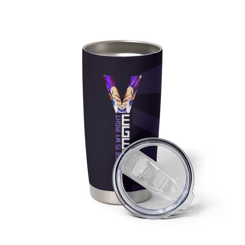 Vegeta Ultra Ego Gym Theme Tumbler Cup with Dumbbells Power Quote and Pride Design - The Mazicc