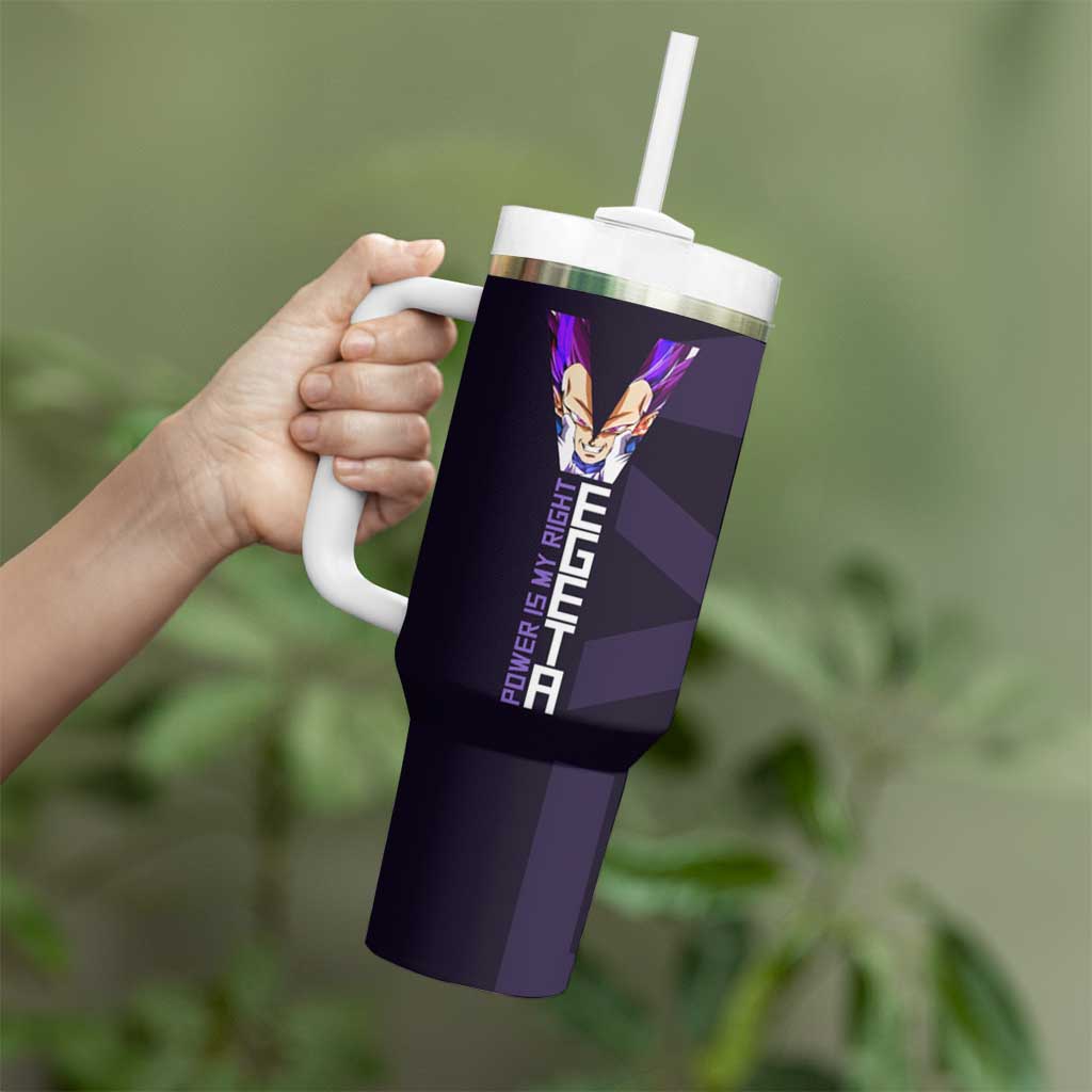 Vegeta Ultra Ego Gym Theme Tumbler With Handle with Dumbbells Power Quote and Pride Design - The Mazicc