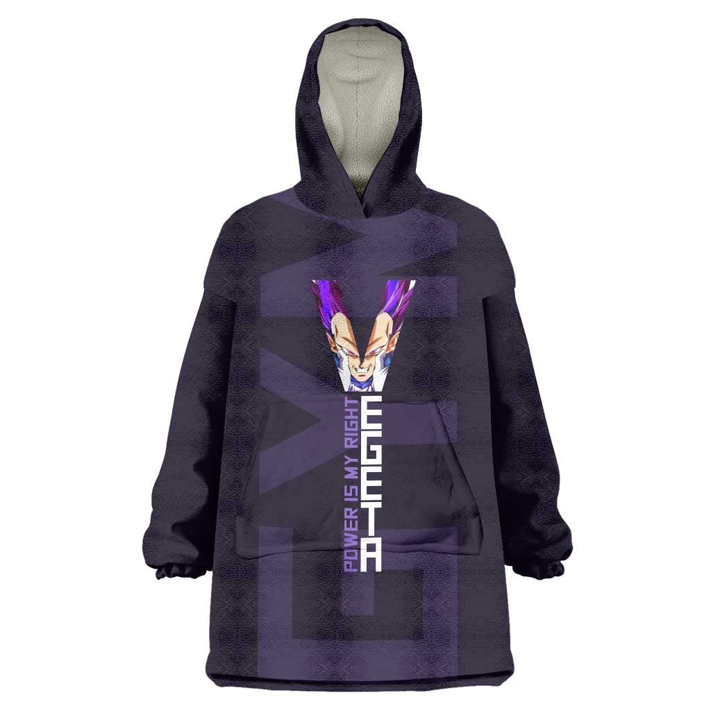 Vegeta Ultra Ego Gym Theme Wearable Blanket Hoodie with Dumbbells Power Quote and Pride Design - The Mazicc