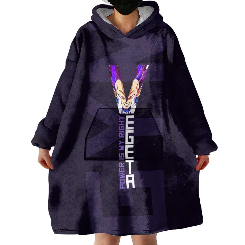 Vegeta Ultra Ego Gym Theme Wearable Blanket Hoodie with Dumbbells Power Quote and Pride Design - The Mazicc