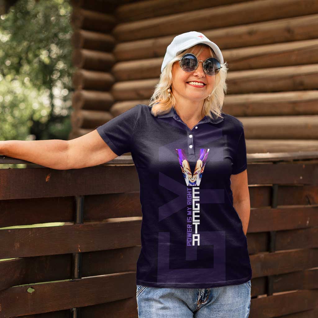 Vegeta Ultra Ego Gym Theme Women Polo Shirt with Dumbbells Power Quote and Pride Design - The Mazicc