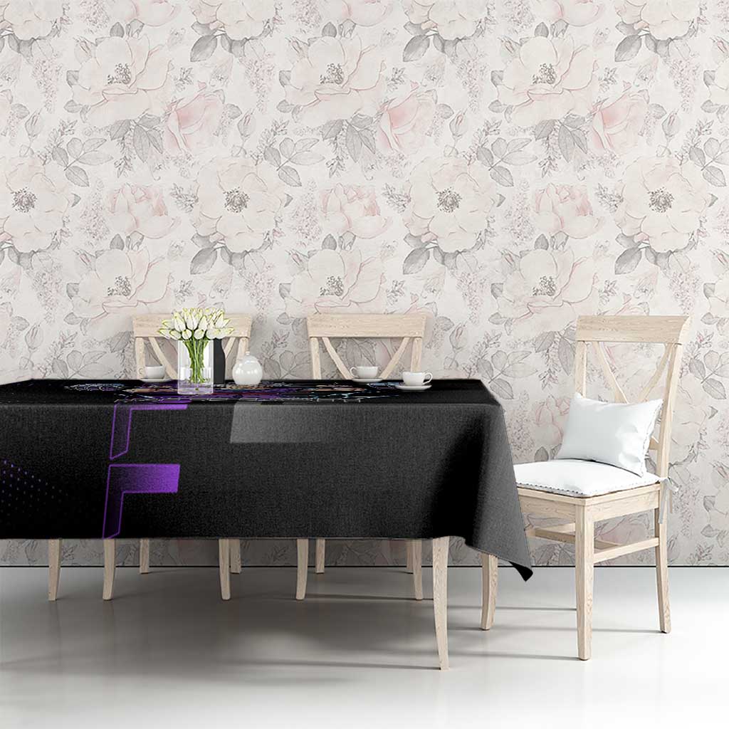 Gohan Dragon Ball Gym Theme Tablecloth with Dumbbell Power Lift and Electric Aura on Black and Purple Design - The Mazicc
