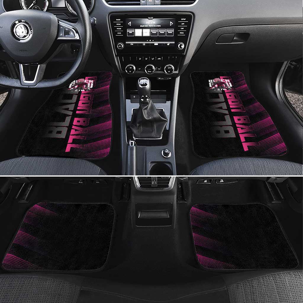 Goku Black Rose Dragon Ball Gym Theme Car Mats with Dumbbell Power Lift and Pink Electric Aura on Black Design - The Mazicc