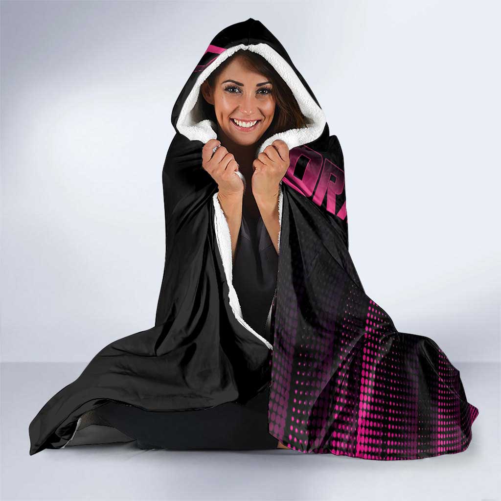 Goku Black Rose Dragon Ball Gym Theme Hooded Blanket with Dumbbell Power Lift and Pink Electric Aura on Black Design - The Mazicc