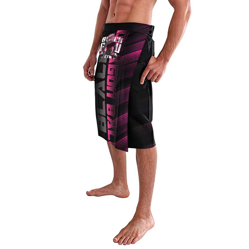 Goku Black Rose Dragon Ball Gym Theme Lavalava with Dumbbell Power Lift and Pink Electric Aura on Black Design - The Mazicc