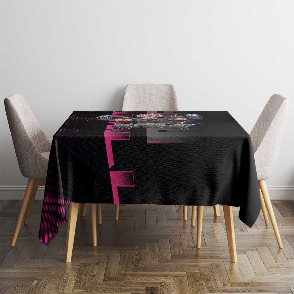 Goku Black Rose Dragon Ball Gym Theme Tablecloth with Dumbbell Power Lift and Pink Electric Aura on Black Design - The Mazicc