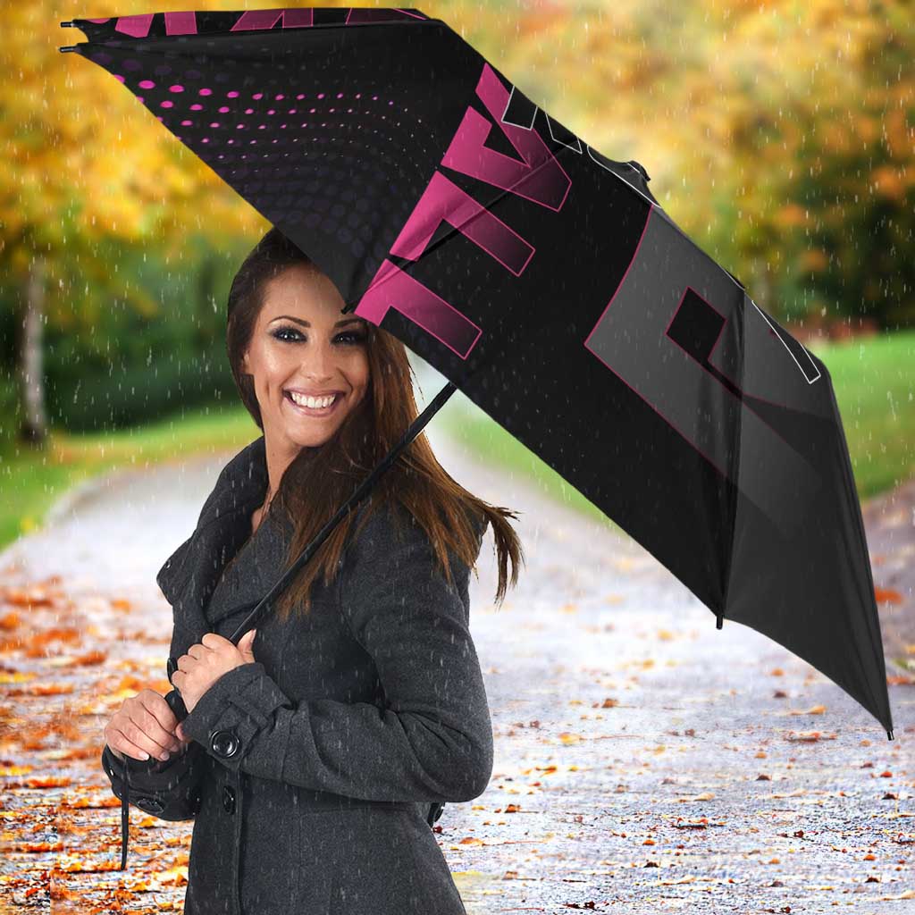Goku Black Rose Dragon Ball Gym Theme Umbrella with Dumbbell Power Lift and Pink Electric Aura on Black Design - The Mazicc