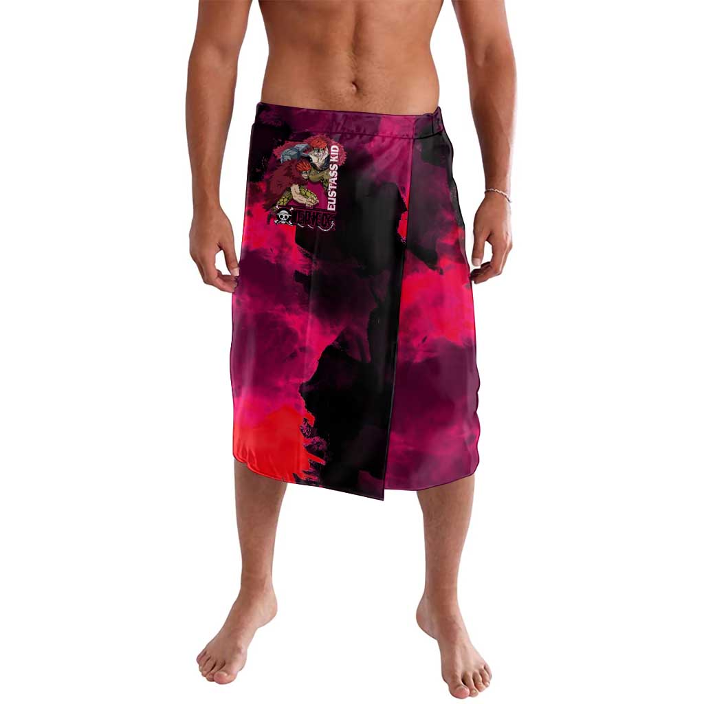 Eustass Kid One Piece Theme Red and Black Grunge Design Lavalava with Mechanical Arm and Pirate Emblem - The Mazicc