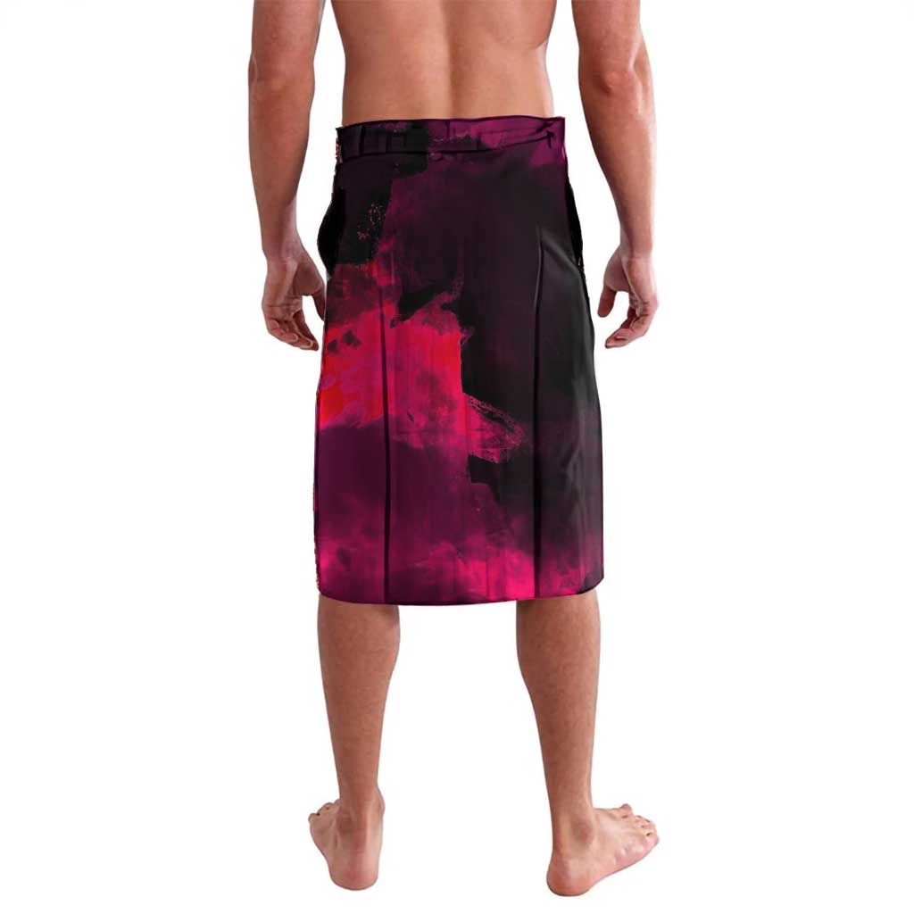Eustass Kid One Piece Theme Red and Black Grunge Design Lavalava with Mechanical Arm and Pirate Emblem - The Mazicc