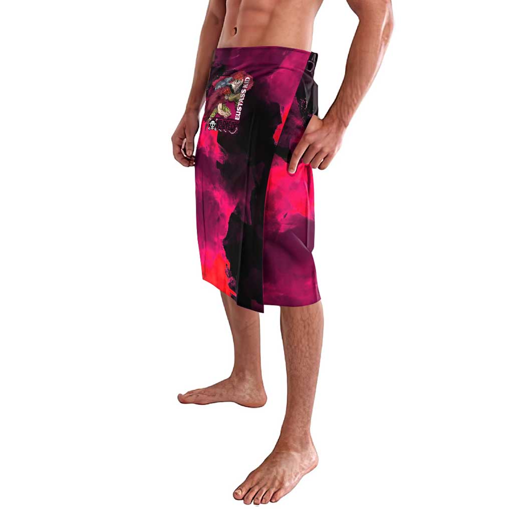 Eustass Kid One Piece Theme Red and Black Grunge Design Lavalava with Mechanical Arm and Pirate Emblem - The Mazicc