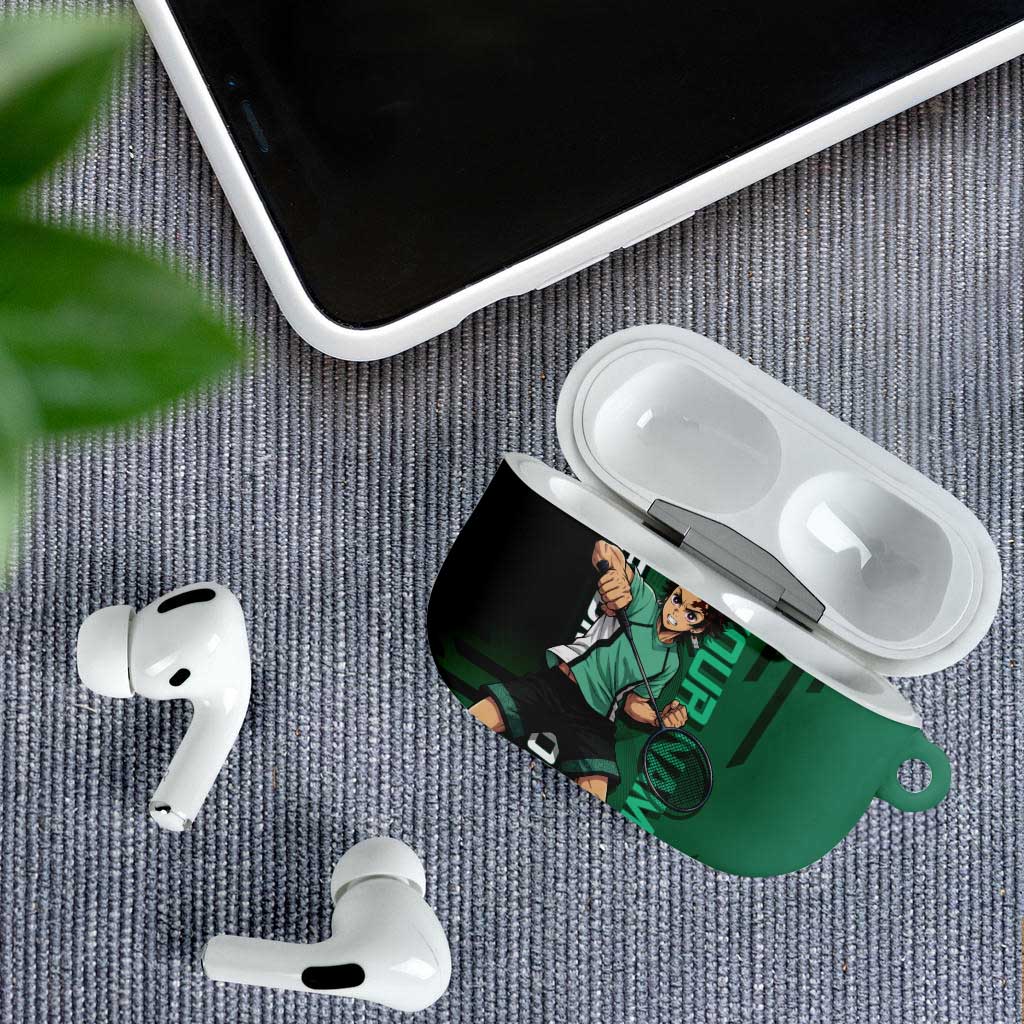Personalized Tanjiro Badminton Green Action Pose AirPods Case Dynamic Sports Design - The Mazicc