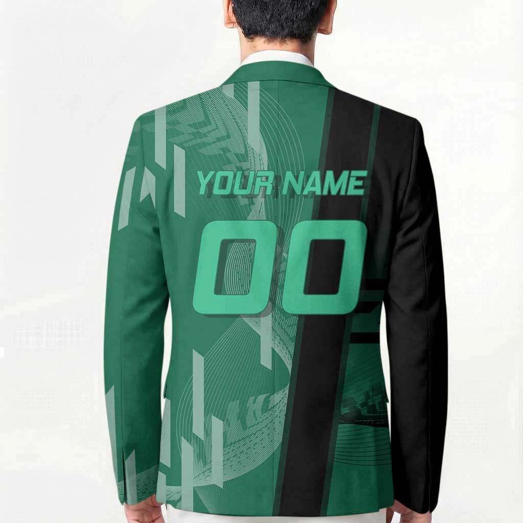 Personalized Tanjiro Badminton Green Action Pose Blazer Dynamic Sports Design - The Mazicc