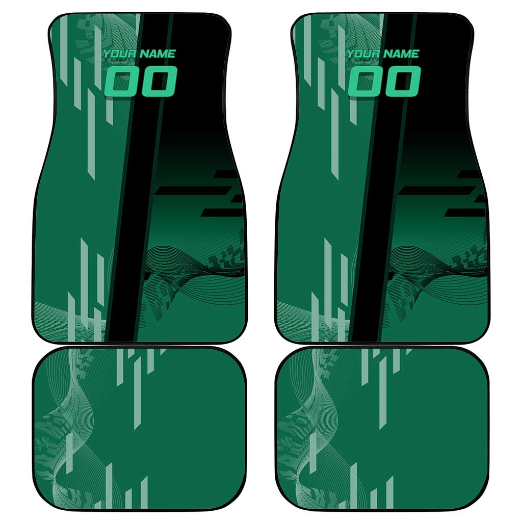Personalized Tanjiro Badminton Green Action Pose Car Mats Dynamic Sports Design - The Mazicc