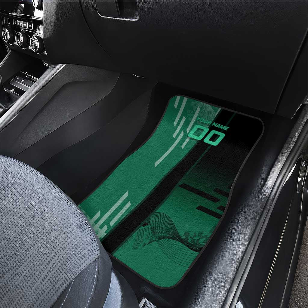 Personalized Tanjiro Badminton Green Action Pose Car Mats Dynamic Sports Design - The Mazicc