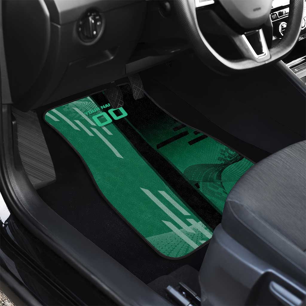 Personalized Tanjiro Badminton Green Action Pose Car Mats Dynamic Sports Design - The Mazicc