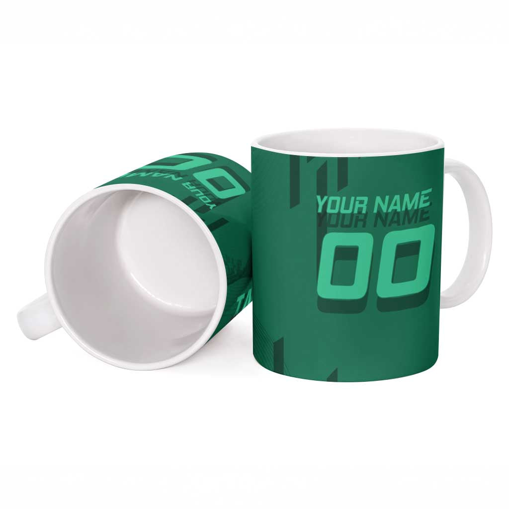 Personalized Tanjiro Badminton Green Action Pose Ceramic Mug Dynamic Sports Design - The Mazicc