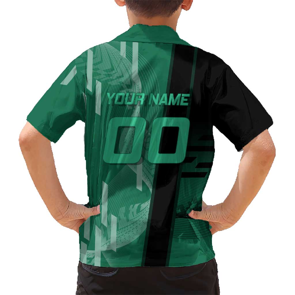 Personalized Tanjiro Badminton Green Action Pose Family Matching Tank Maxi Dress and Hawaiian Shirt Dynamic Sports Design