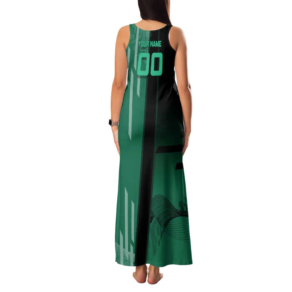 Personalized Tanjiro Badminton Green Action Pose Family Matching Tank Maxi Dress and Hawaiian Shirt Dynamic Sports Design