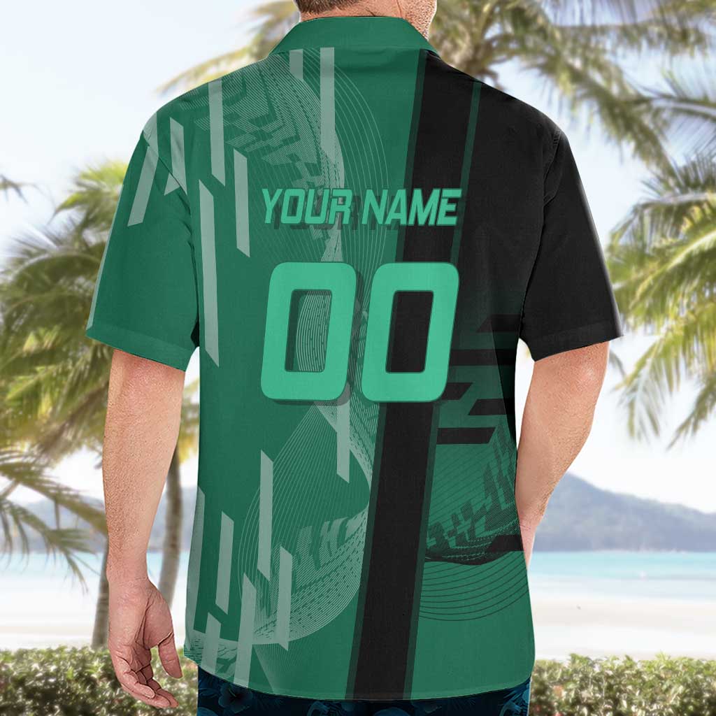 Personalized Tanjiro Badminton Green Action Pose Hawaiian Shirt Dynamic Sports Design - The Mazicc