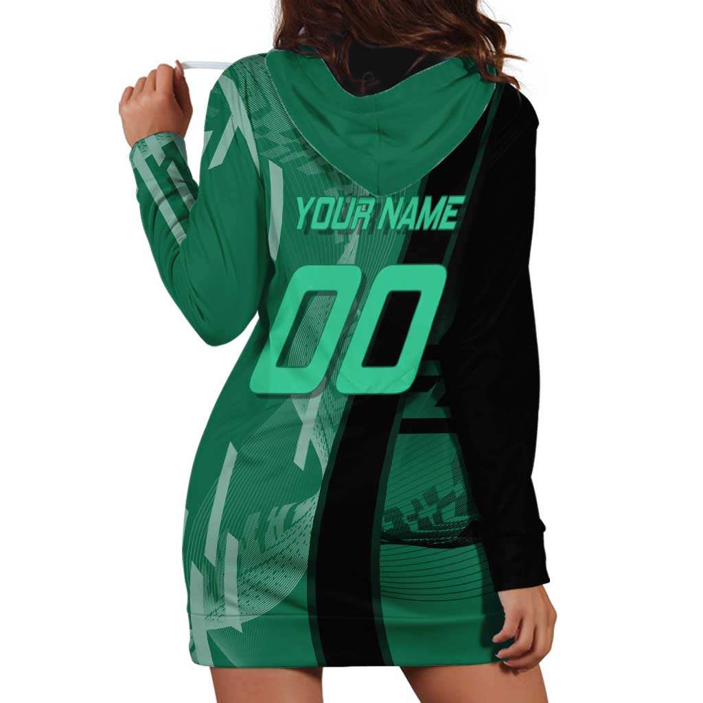 Personalized Tanjiro Badminton Green Action Pose Hoodie Dress Dynamic Sports Design - The Mazicc