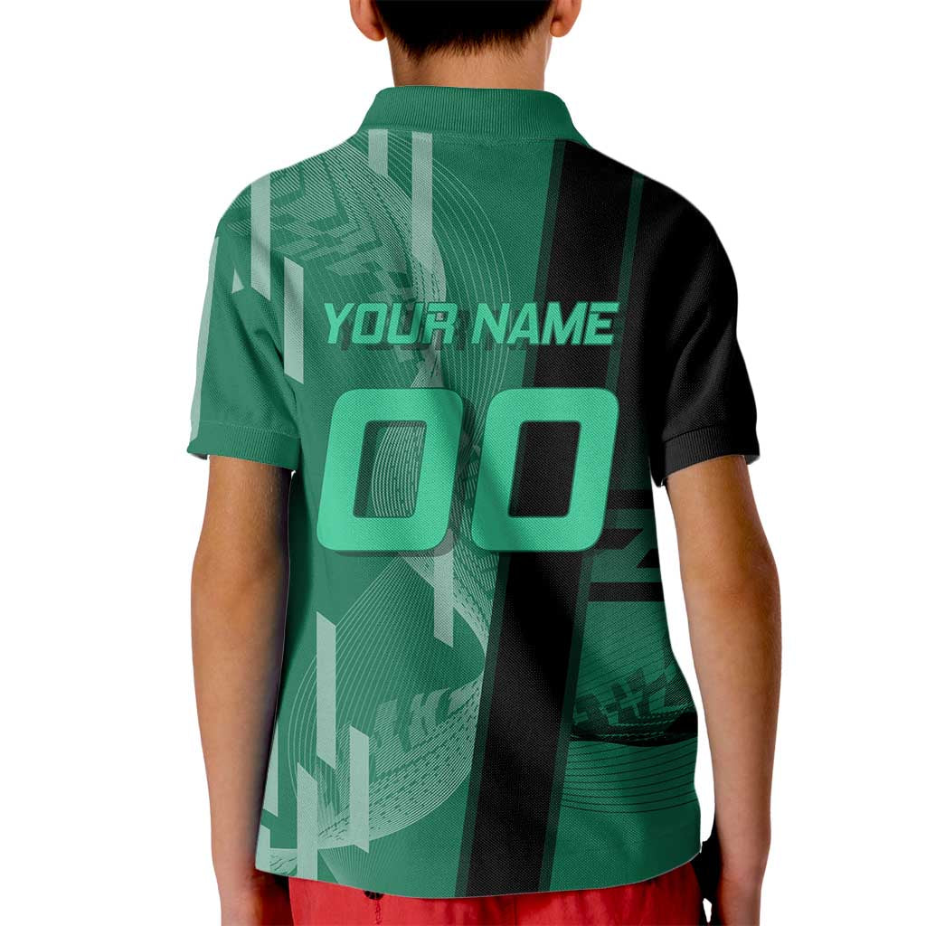 Personalized Tanjiro Badminton Green Action Pose Kid Polo Shirt Dynamic Sports Design - The Mazicc