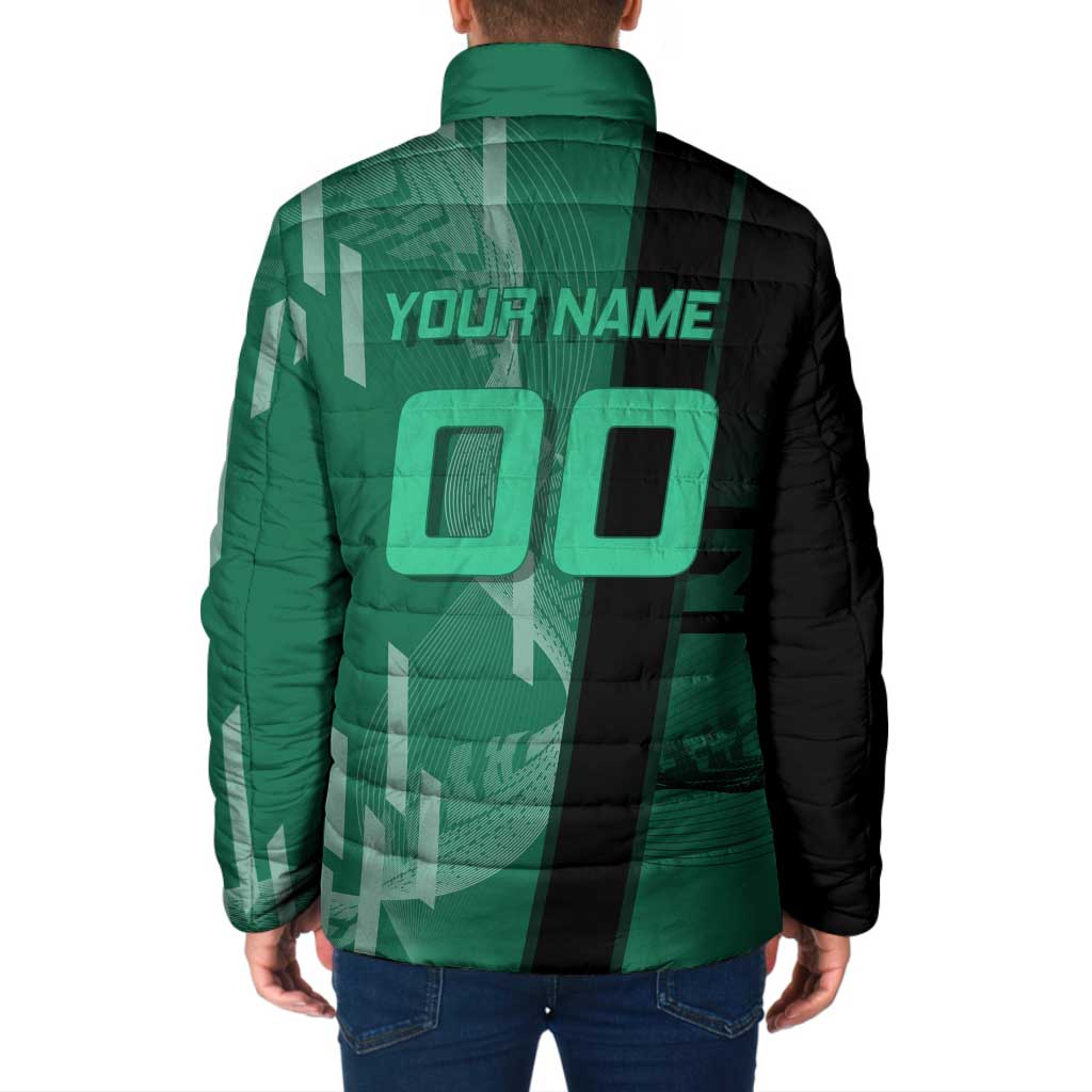 Personalized Tanjiro Badminton Green Action Pose Padded Jacket Dynamic Sports Design - The Mazicc