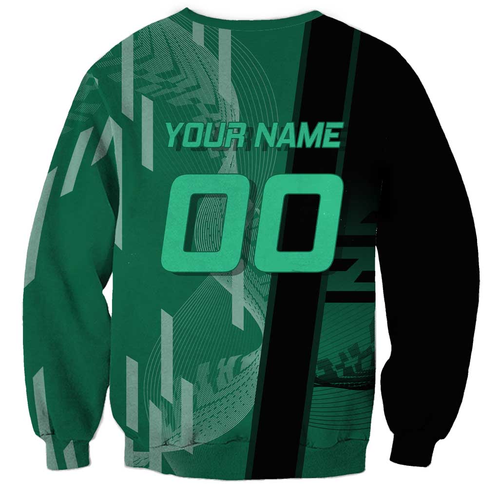 Personalized Tanjiro Badminton Green Action Pose Sweatshirt Dynamic Sports Design - The Mazicc