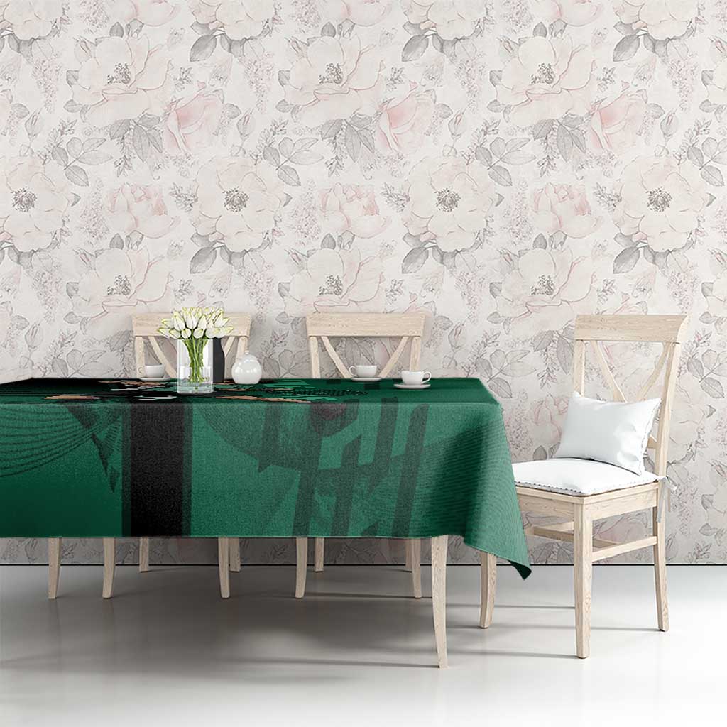 Personalized Tanjiro Badminton Green Action Pose Tablecloth Dynamic Sports Design - The Mazicc