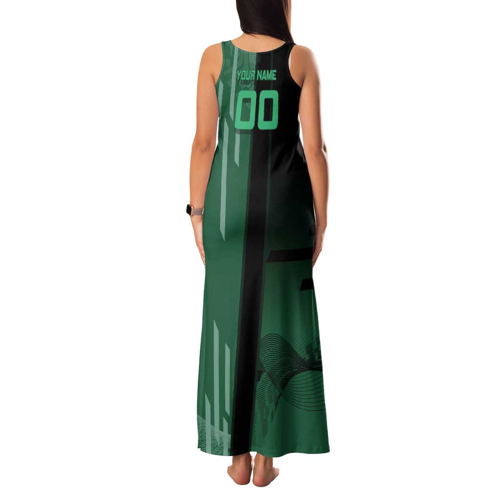 Personalized Tanjiro Badminton Green Action Pose Tank Maxi Dress Dynamic Sports Design - The Mazicc
