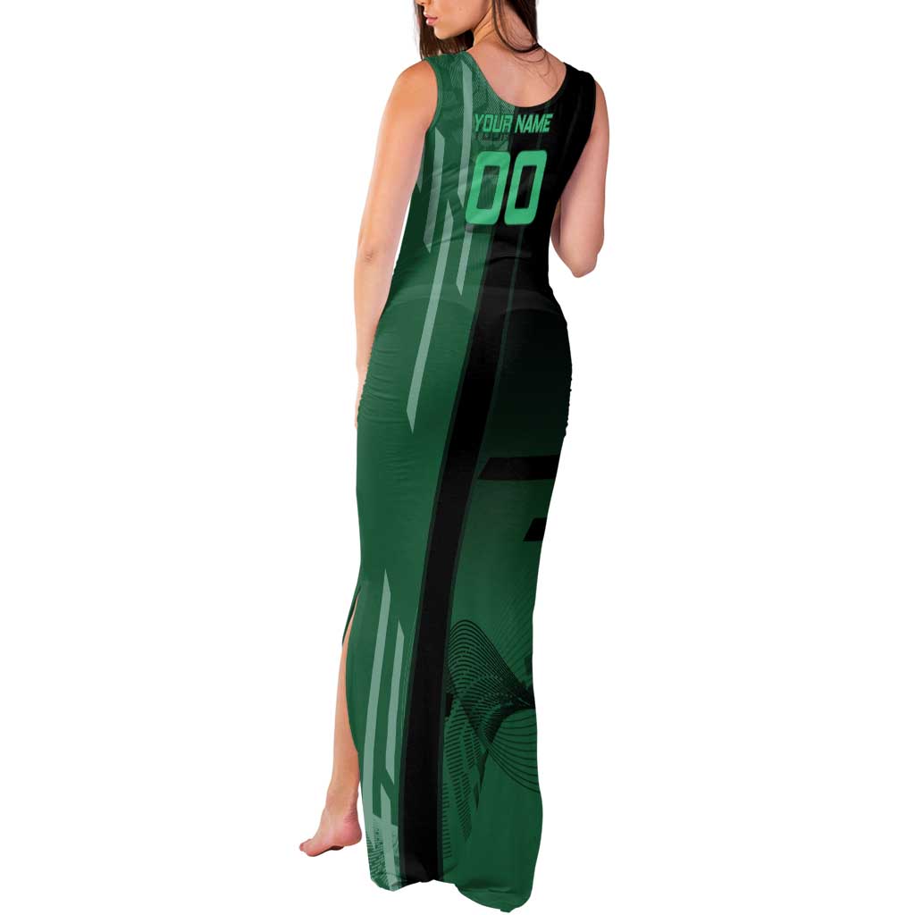 Personalized Tanjiro Badminton Green Action Pose Tank Maxi Dress Dynamic Sports Design - The Mazicc